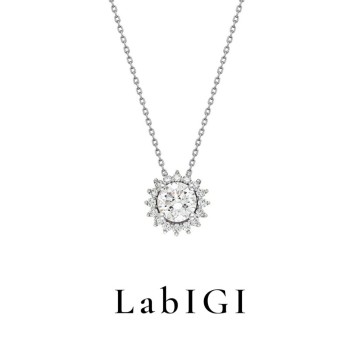 0.87 Karat IGI Sertifikalı Laboratuvar Üretimi Pırlanta Altın 43 Cm Kolye
