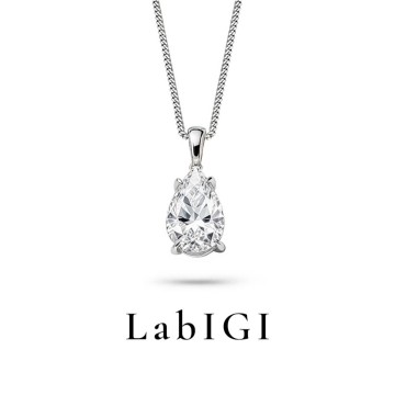 3.06 Karat IGI Sertifikalı Laboratuvar Üretimi Pırlanta Altın 43 Cm Kolye