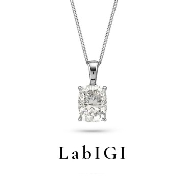 2.05 Karat IGI Sertifikalı Laboratuvar Üretimi Pırlanta Altın 43 Cm Tektaş Kolye
